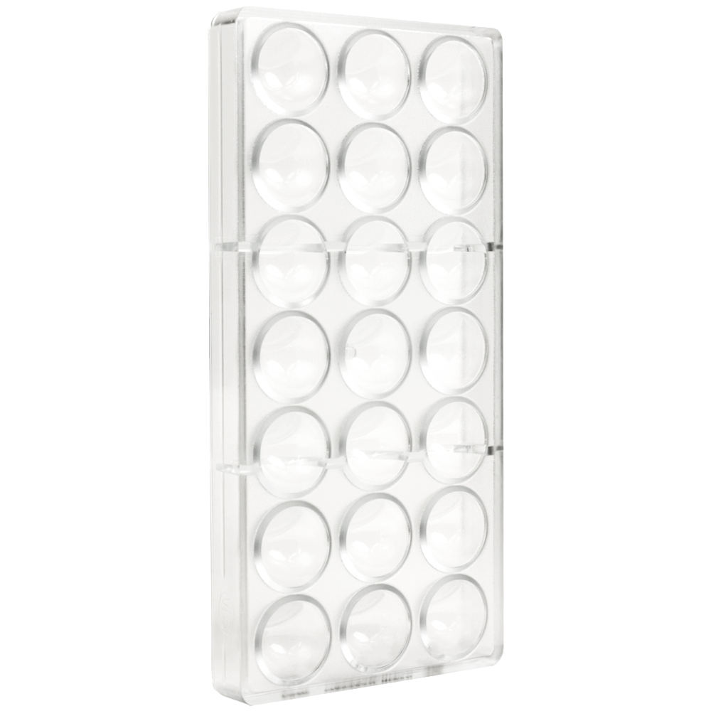Chocolate World Clear Polycarbonate Chocolate Mold, Half Sphere with Flat Side, 21 Cavities image 2