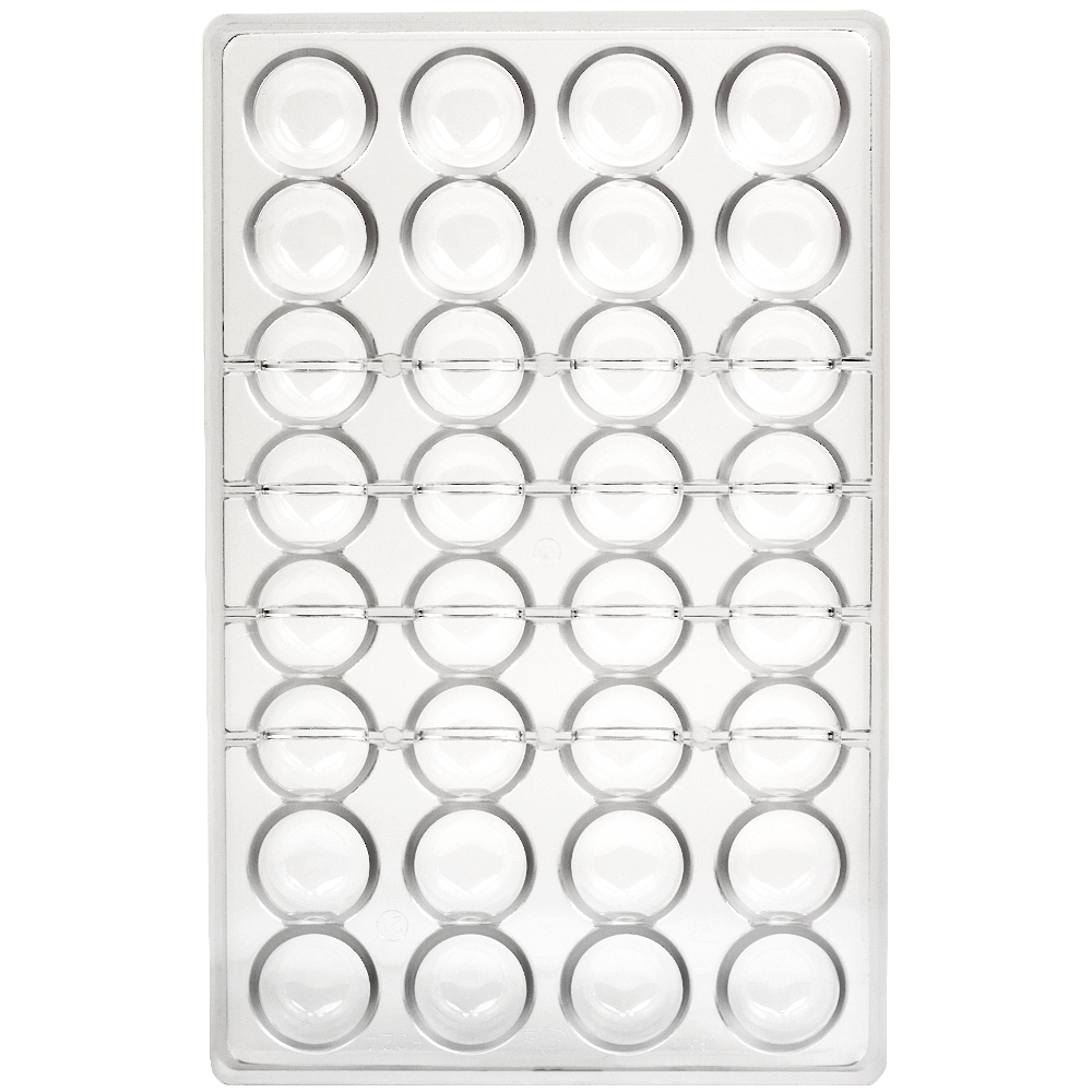 Polycarbonate Chocolate Mold Dome 29mm Diameter, 32 Cavities image 1