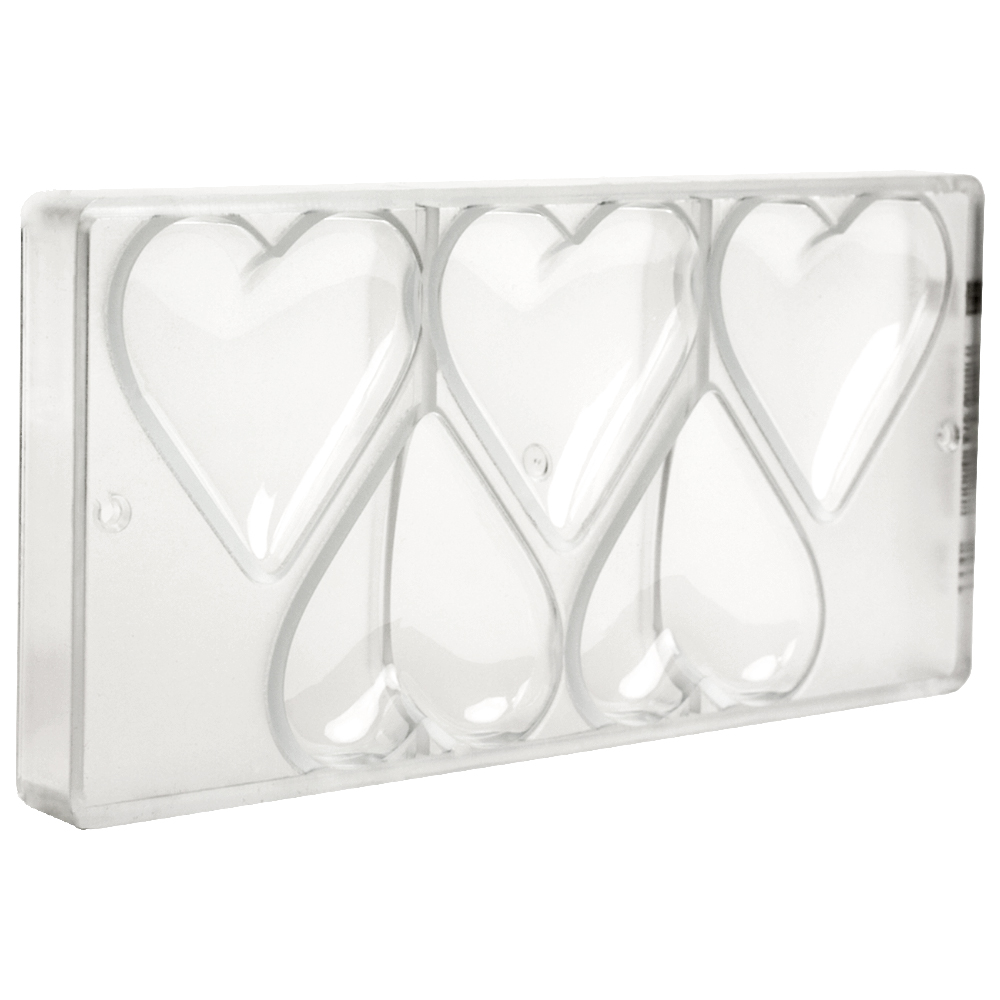 Chocolate World Polycarbonate Chocolate Mold, Heart, 5 Cavities image 2