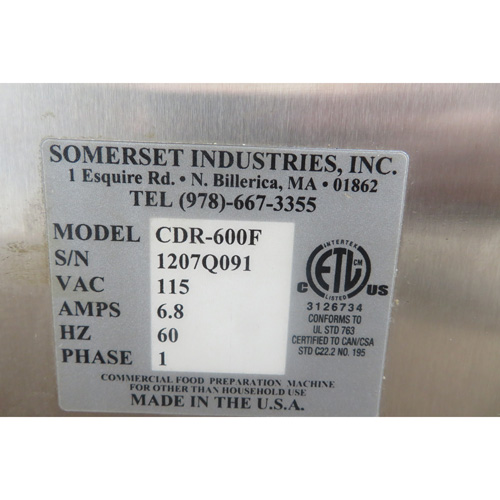 Somerset CDR-600F Dough Sheeter, Used Great Condition image 3