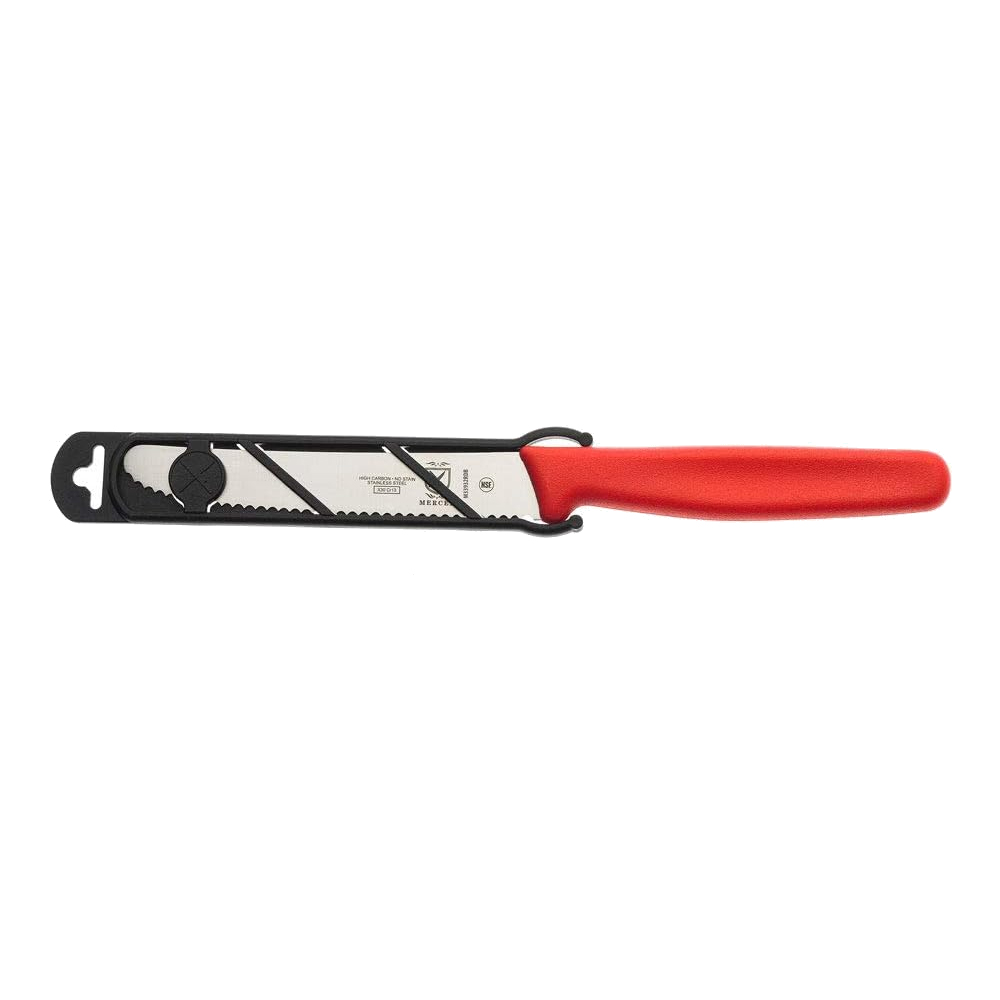 Mercer Culinary Serrated Bar Knife, Red Handle, 4-1/3" Blade image 1