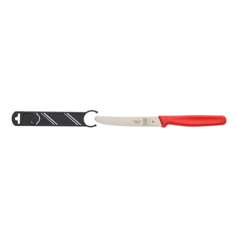 Mercer Culinary Serrated Bar Knife, Red Handle, 4-1/3" Blade image 2