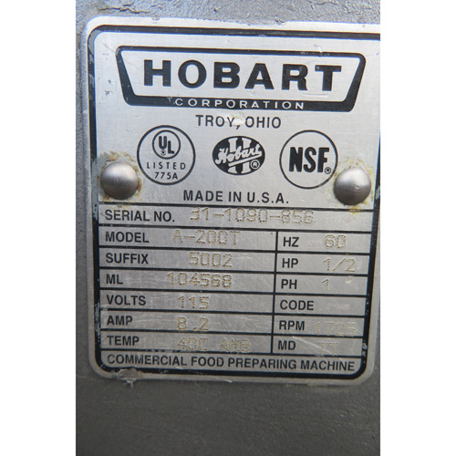 Hobart 20 Quart A200T Mixer, Used Excellent Condition image 3