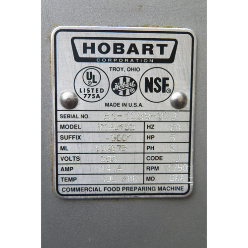 Hobart 140 Quart V1401DD Mixer, Used Excellent Condition image 3