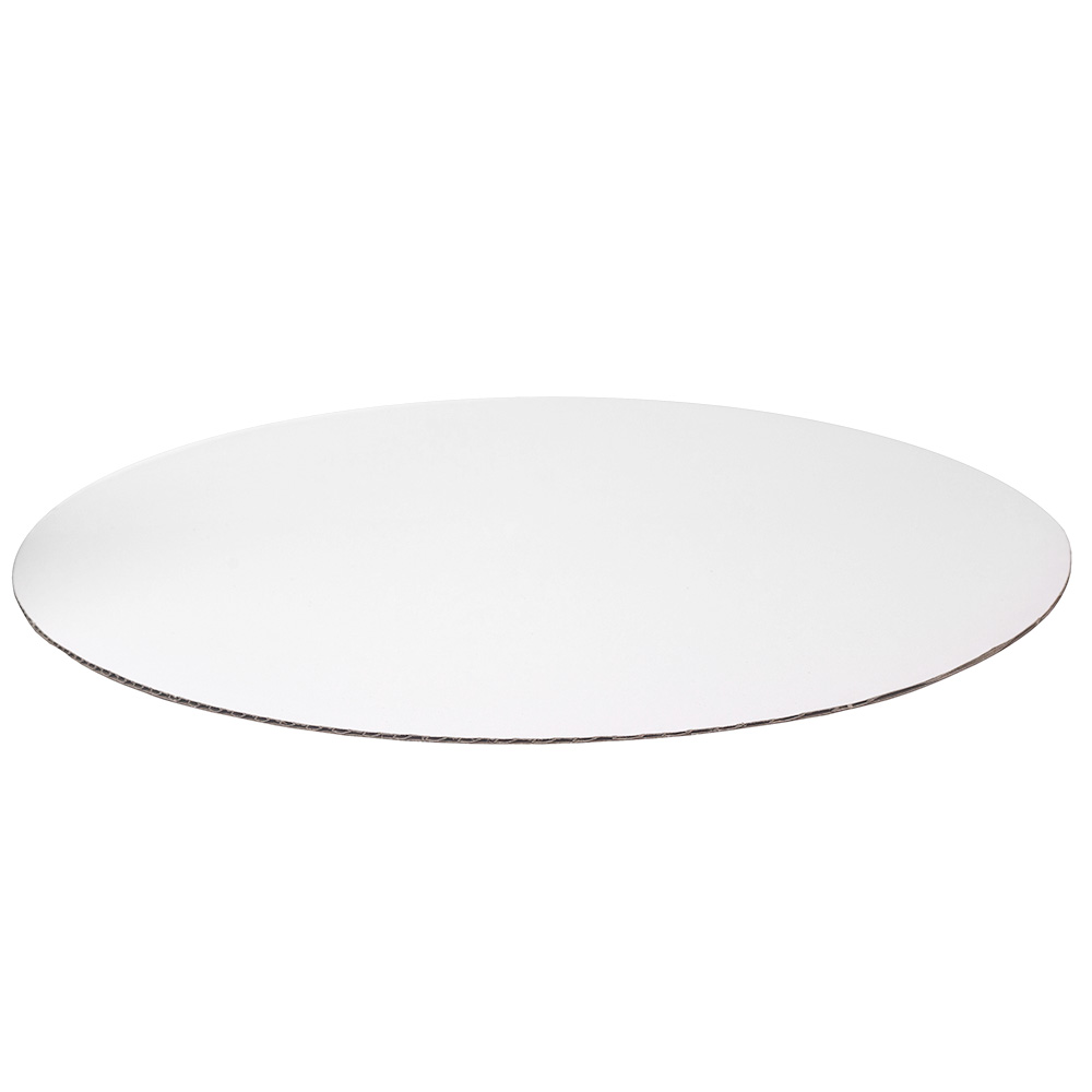 O'Creme Grease Resistant White Round Corrugated Cake Board, 12" Dia. - Pack of 10 image 1
