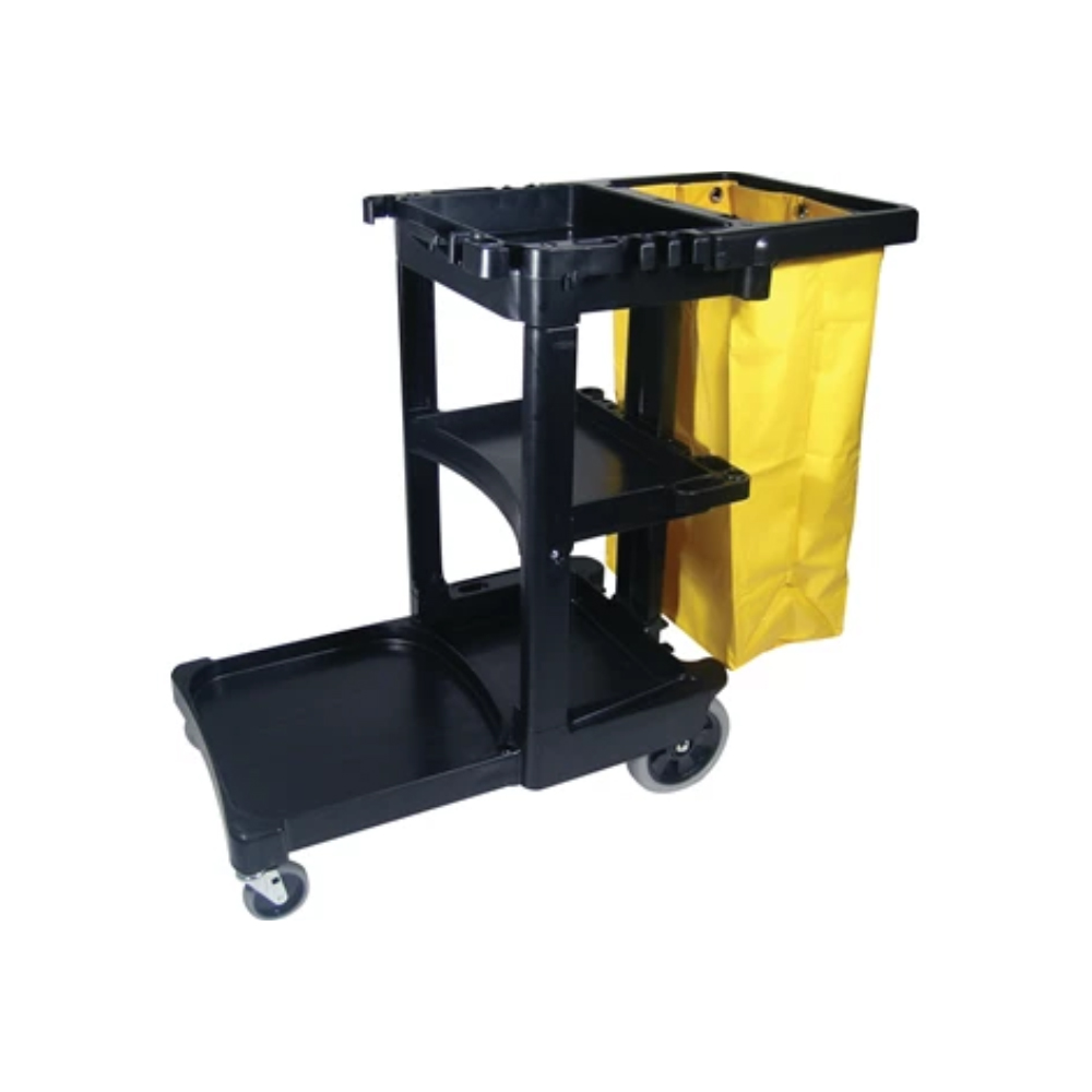 Rubbermaid Black Janitorial Cleaning Cart image 2