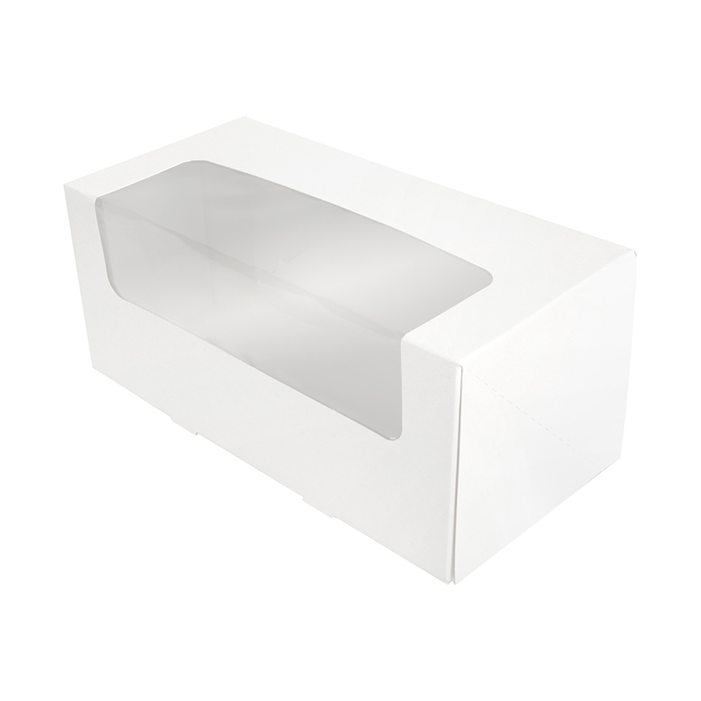 O'Creme White Window Cupcake Box with Insert, 8" x 4" x 4" - Pack of 5 image 2