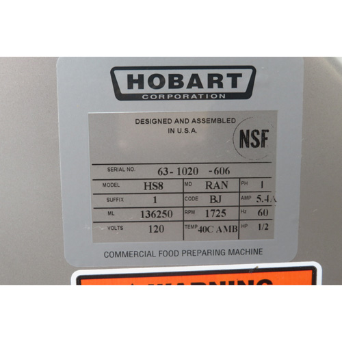 Hobart HS8 Meat Slicer, Used Excellent Condition image 3