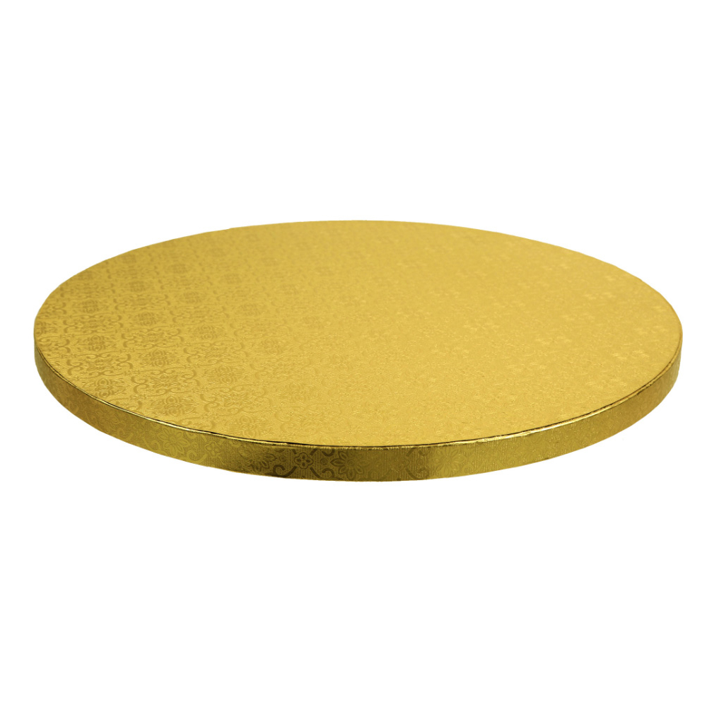 O'Creme Round Gold Cake Drum Board, 22" x 1/2" High, Pack of 5 image 2