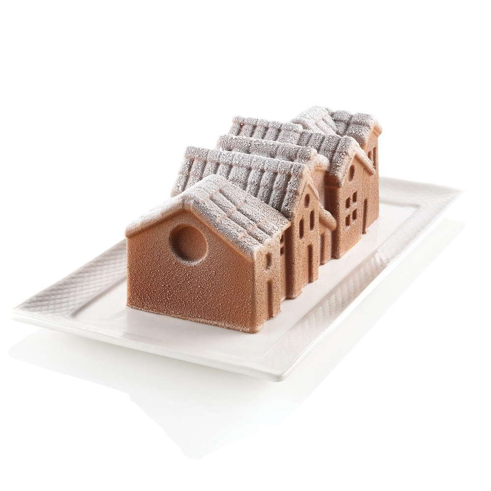 Silikomart WINTER VILLAGE Silicone Log Mold & Plastic Support image 2