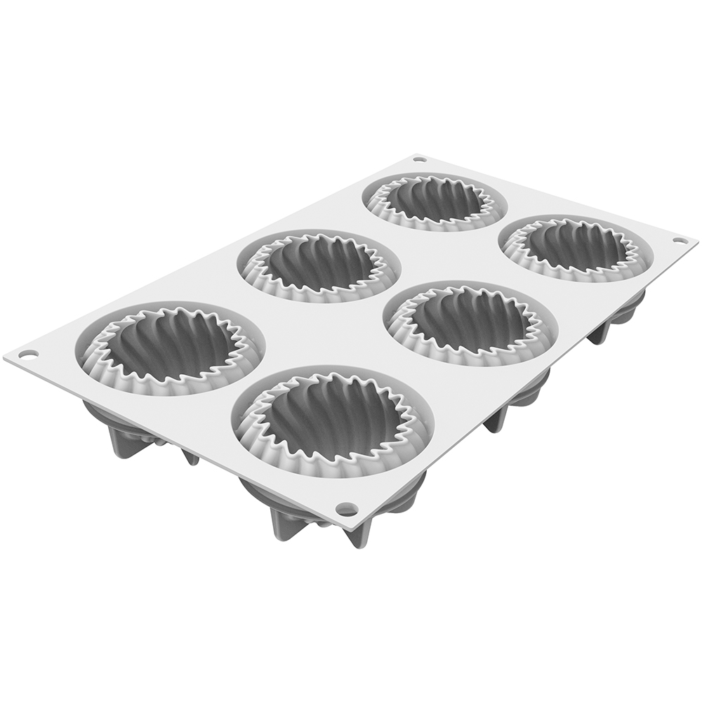 Silikomart MINIWAVE Silicone Baking & Freezing Mold, 3.6 oz., 6 Cavities image 1