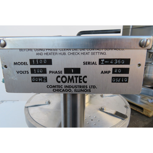 Comtec 1100 Hydraulic Pie Press, W/Top Pie Crust Tool, Used Great Condition image 6