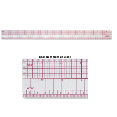 C-Thru Inch/Metric X-Ray Ruler. Inches broken down in 16ths. Overall Length 24" image 1