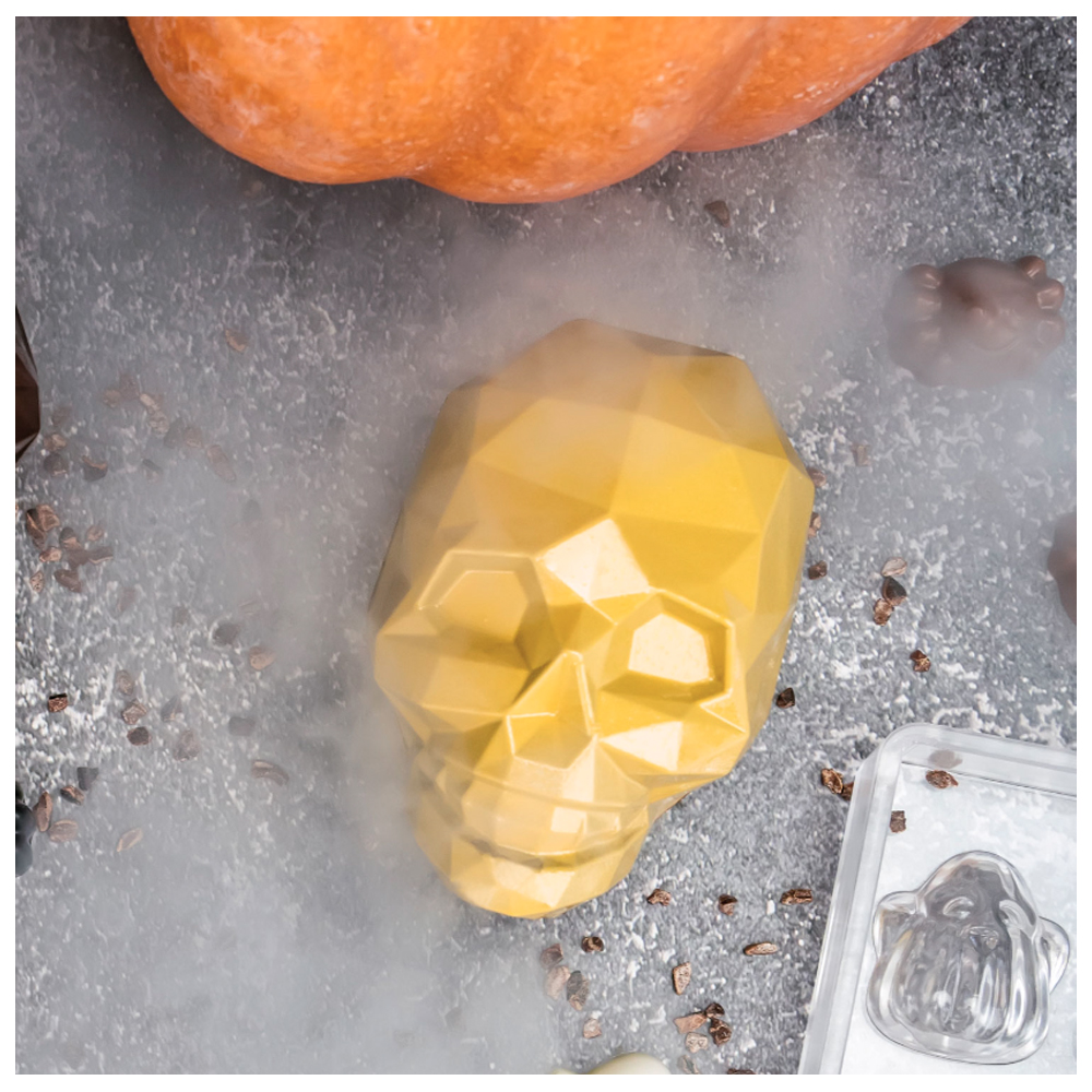 Martellato Polycarbonate Chocolate Mold, 3D Crystal Skull, 4 Cavities image 3