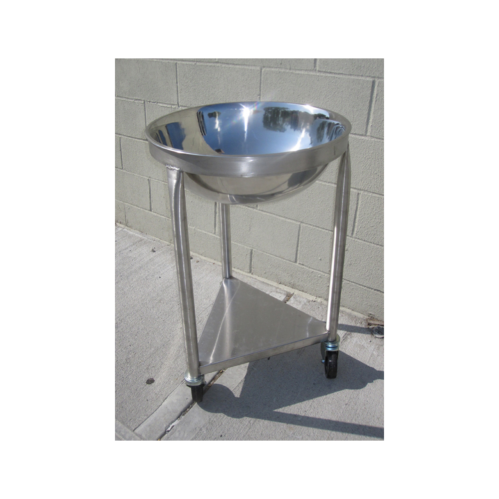 45 Qt Heavy-Duty Stainless Steel Mixing Bowl with Mobile Dolly Stand image 2
