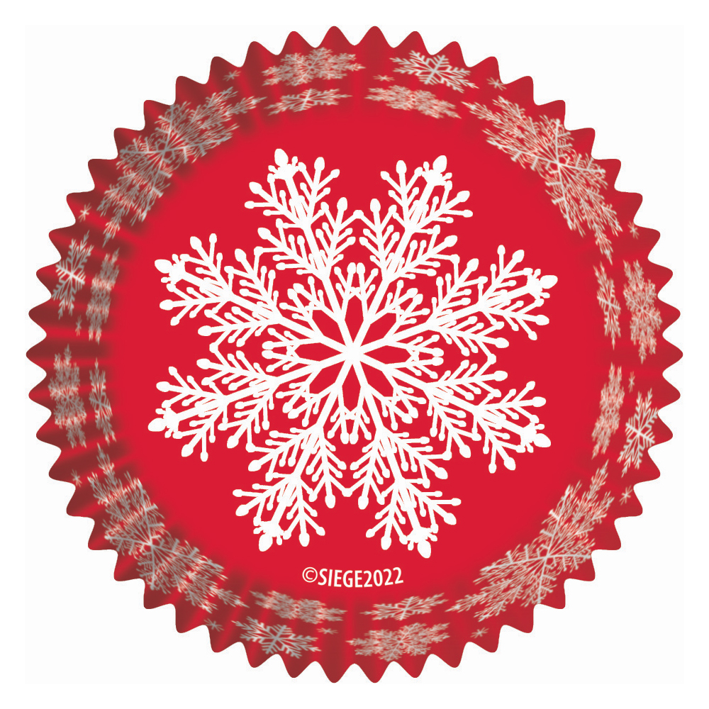 Cupcake Creations Paper Cups, Red with White Snowflakes, Pack of 32 image 1