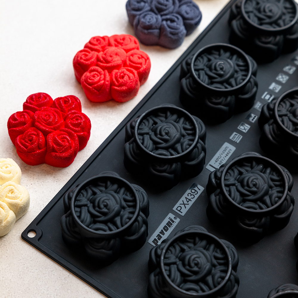 Pavoni Pavoflex PX4397 Bouquet of Roses Silicone Mold, 12 Cavities image 1