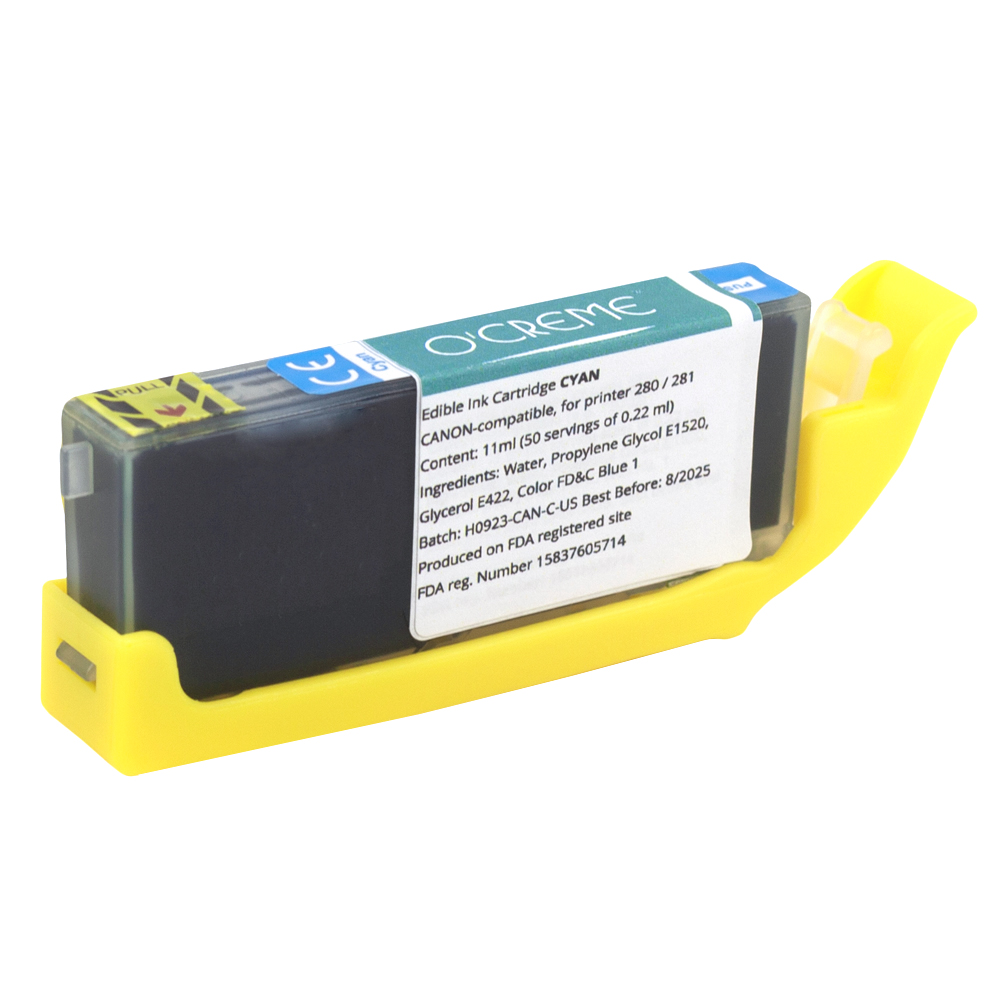 O'Creme Blue Edible Ink Cartridge for Canon 280/281 Printer image 1