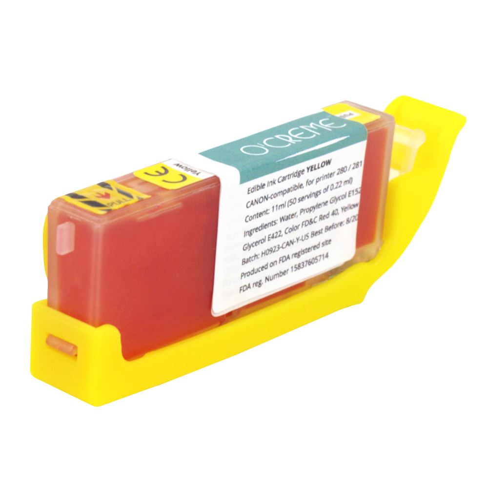 O'Creme Yellow Edible Ink Cartridge for Canon Printers image 1