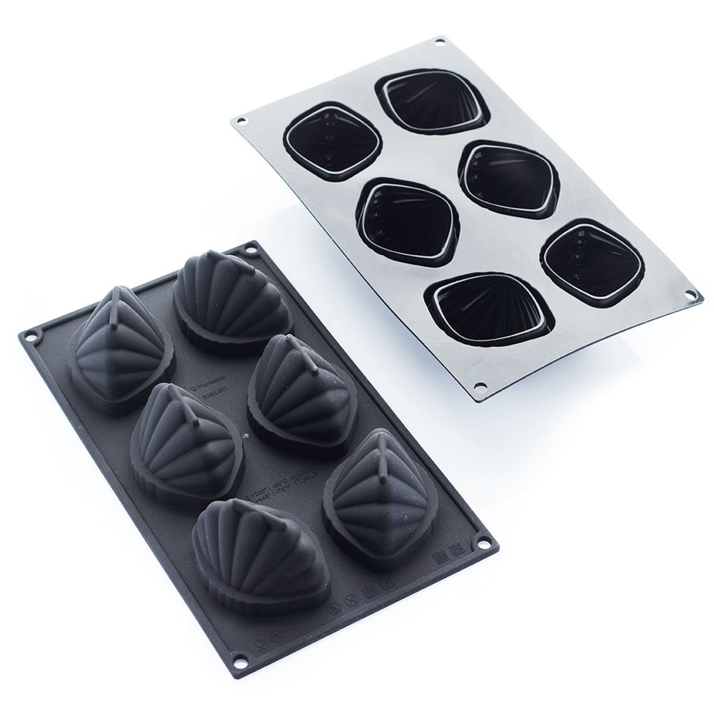 Martellato Calipso Shell Silicone Baking Mold, 3.4 oz., 6 Cavities image 3