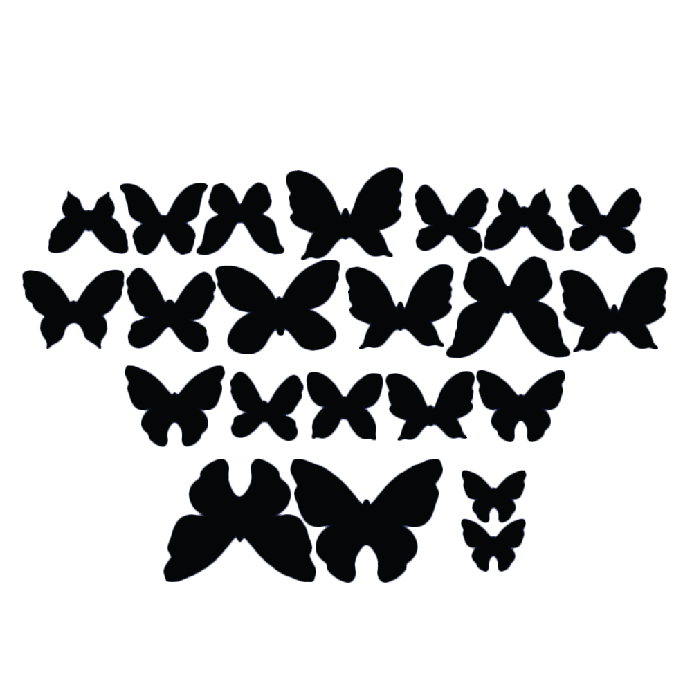 Crystal Candy Ebony Assorted Edible Butterflies - Pack of 22 image 1