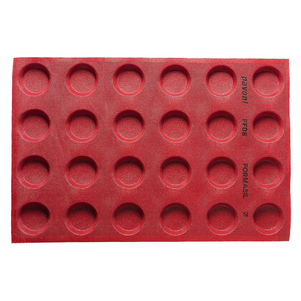 Pavoni FF08 Formasil Round Silicone Baking Mold, 24 Cavities image 1
