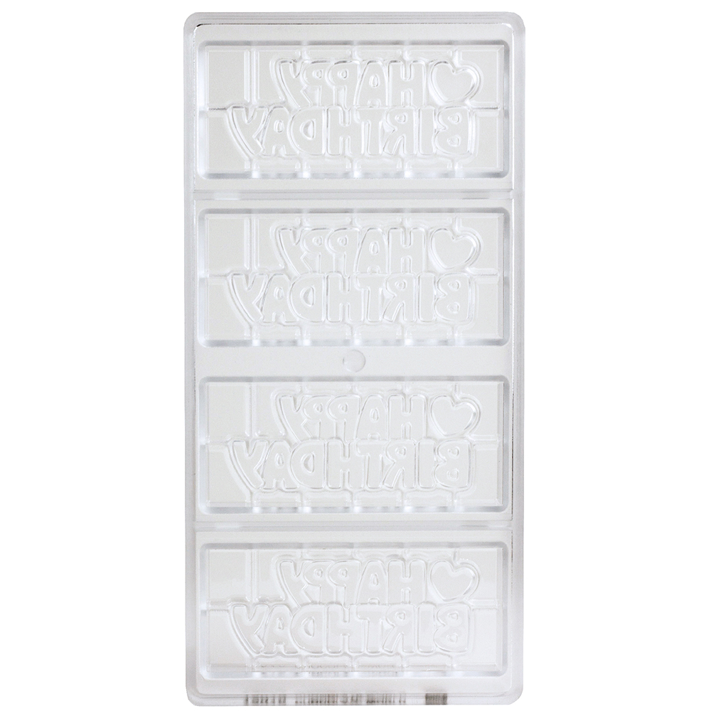 Chocolate World Clear Polycarbonate Chocolate Mold, Happy Birthday image 2