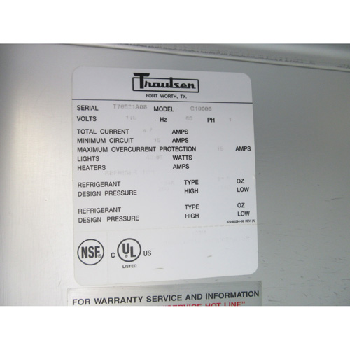 Traulsen G10000 1 Door Refrigerator, Used Very Good Condition image 2