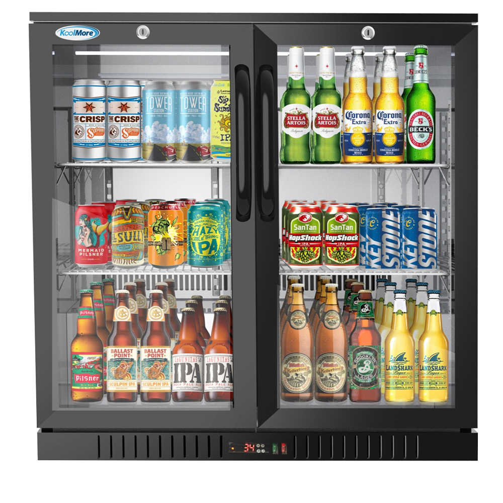 KoolMore 35 in. Two-Door Back Bar Refrigerator - 7.4 Cu Ft. B image 1