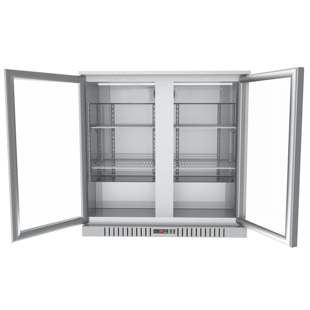 KoolMore 35 in. Stainless Steel Two-Door Back Bar Refrigerator - 7.4 Cu Ft. image 2