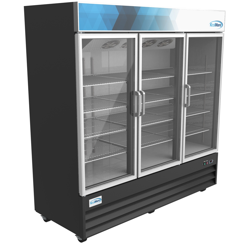 KoolMore Three-Door Merchandiser Refrigerator - 53 Cu Ft. image 3