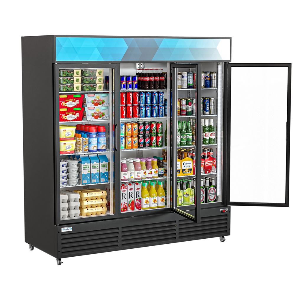 KoolMore Three-Door Merchandiser Refrigerator - 56 Cu Ft. image 2