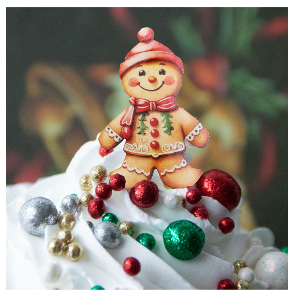 Crystal Candy Edible Wafer Paper Gingerbread Men, Pack of 24 image 1
