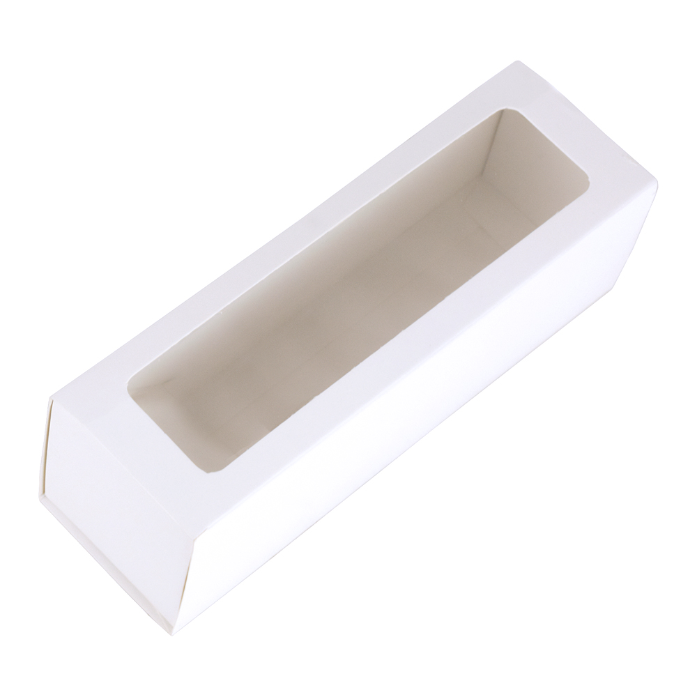 O'Creme White Macaron Box, 7" x 2" - Pack of 10 image 1