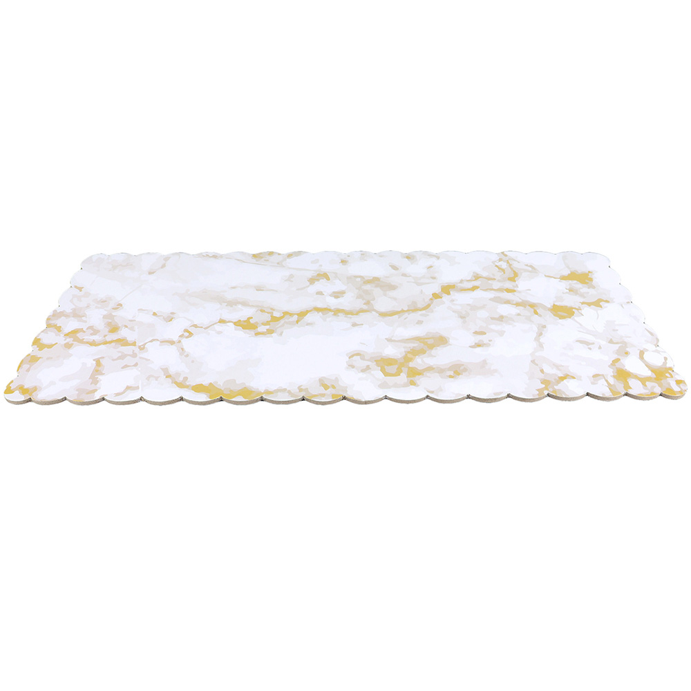 Marble Colored Scalloped Log Cake Board, 16-1/2" x 6-1/2" - Pack of 10 image 1