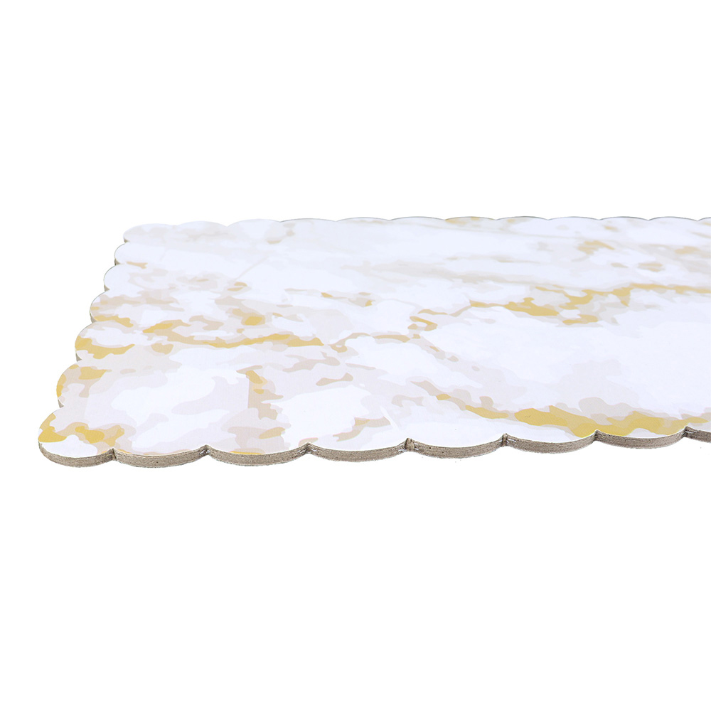 Marble Colored Scalloped Log Cake Board, 16-1/2" x 6-1/2" - Pack of 10 image 2