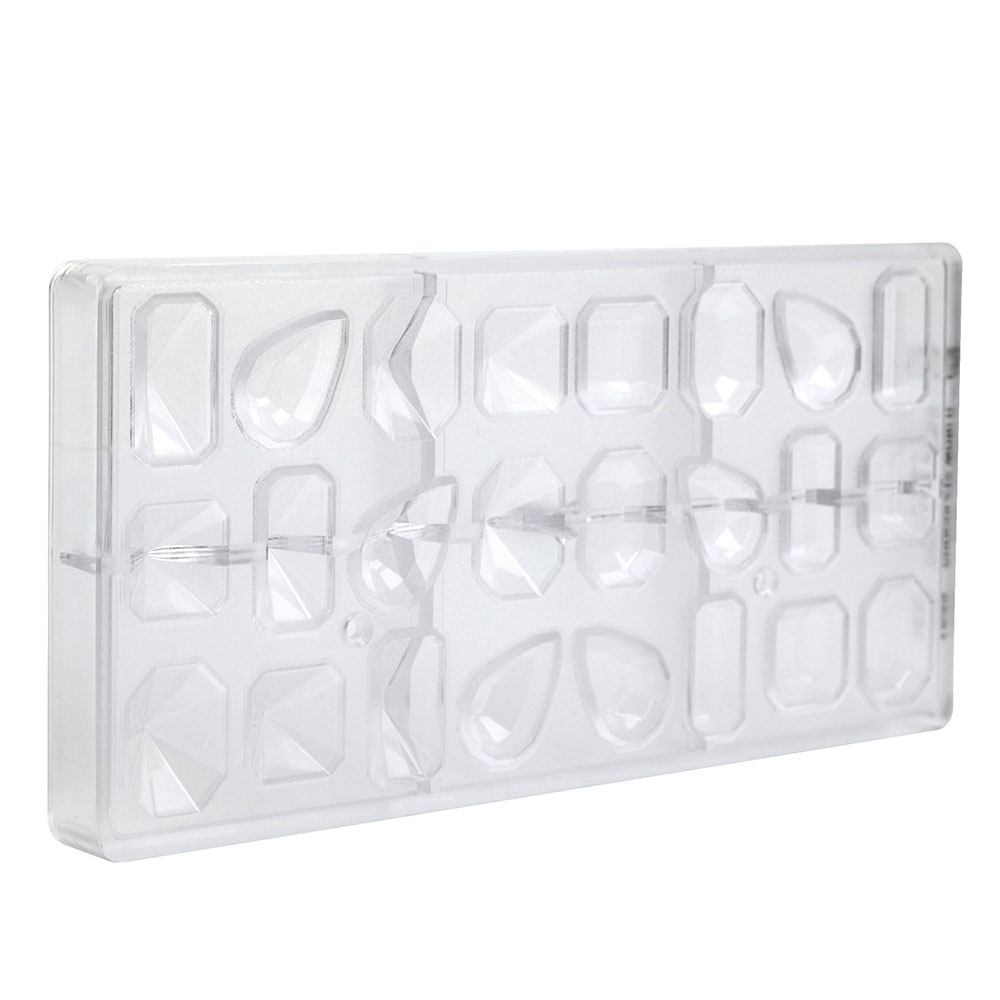Chocolate World Clear Polycarbonate Chocolate Mold, Gems 4 Fig. image 2