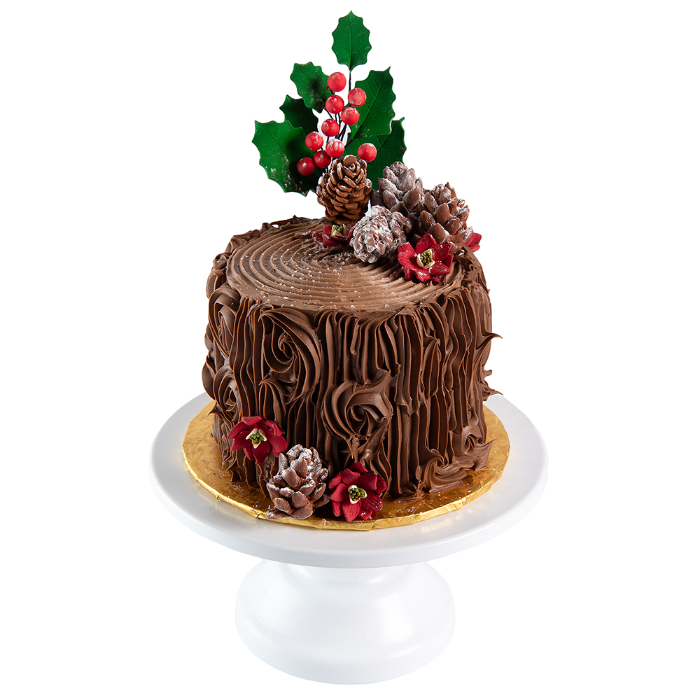 O'Creme Holly Spray with Pine Cone Gumpaste Flower Spray image 1