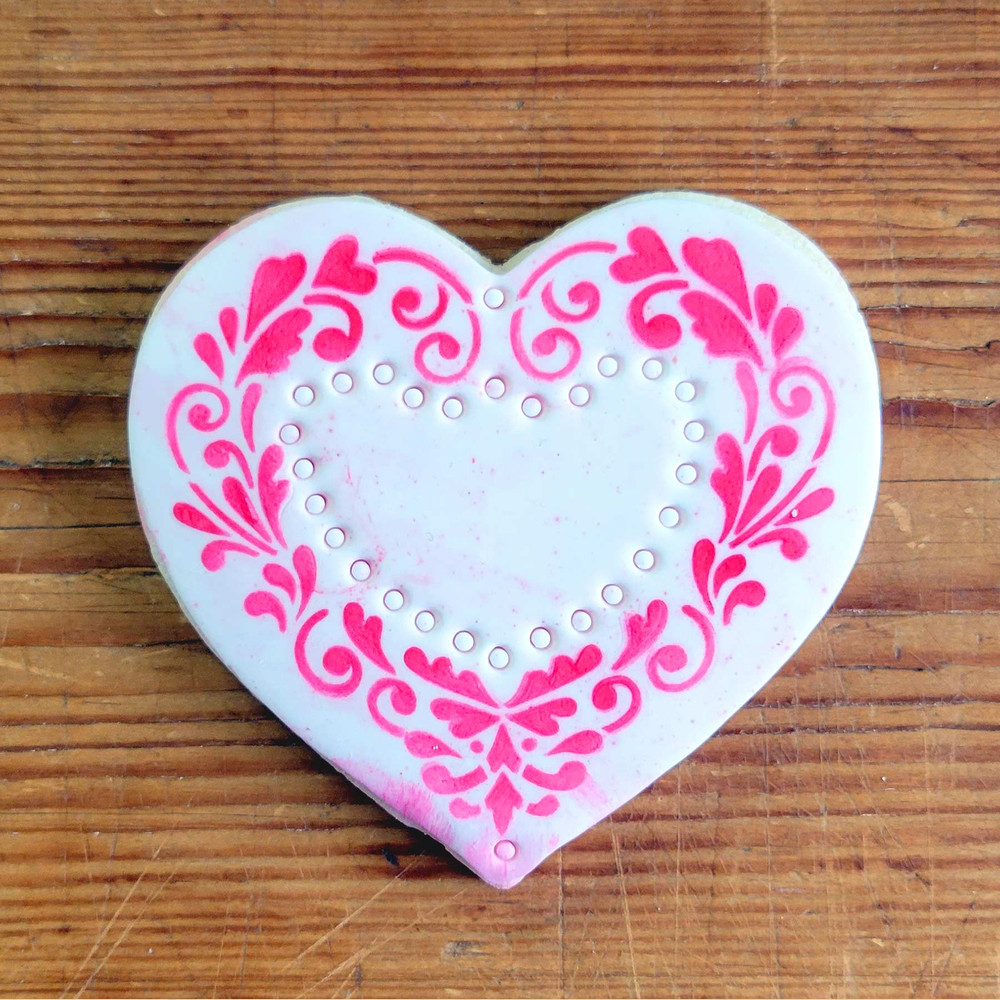 Designer Stencils Delft Heart Cookie Stencil image 1