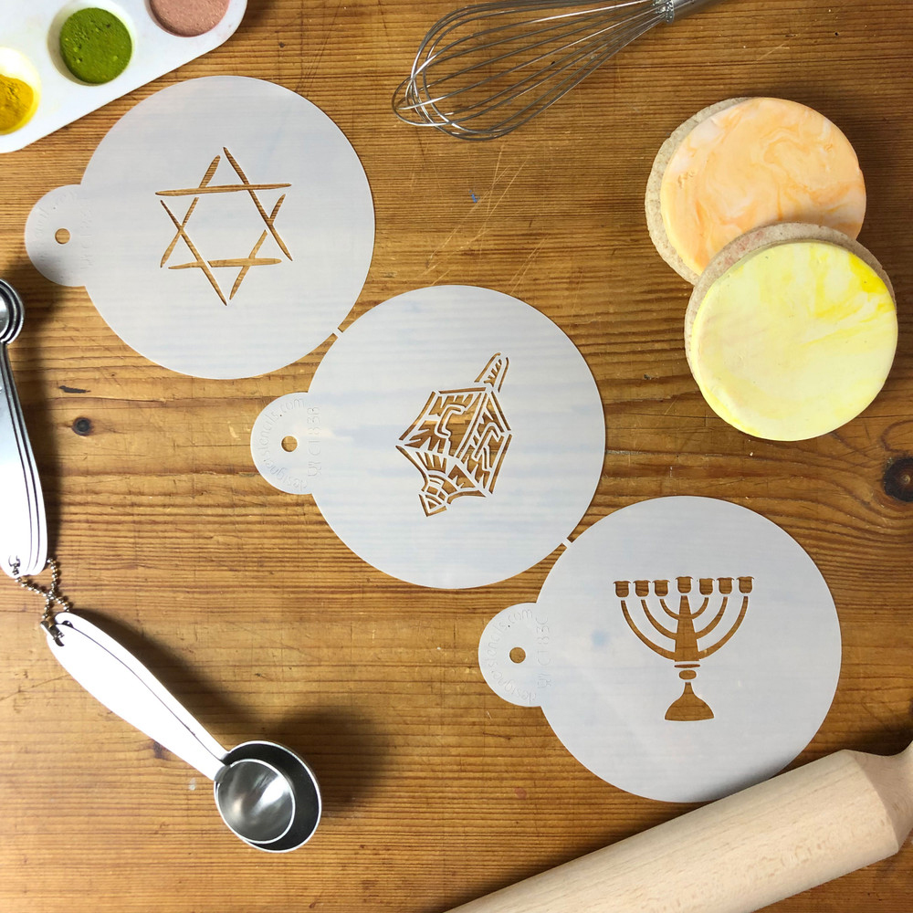 Designer Stencils Decorating Stencil Jewish Symbols Chanukah Top 2.5" image 2