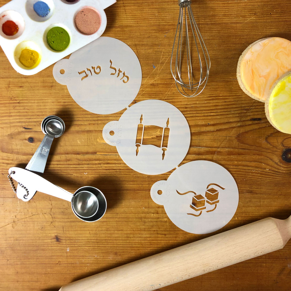 Designer Stencils Decorating Stencil Cookie/Cupcake, Bar Mitzvah Cookie Set 2" image 1
