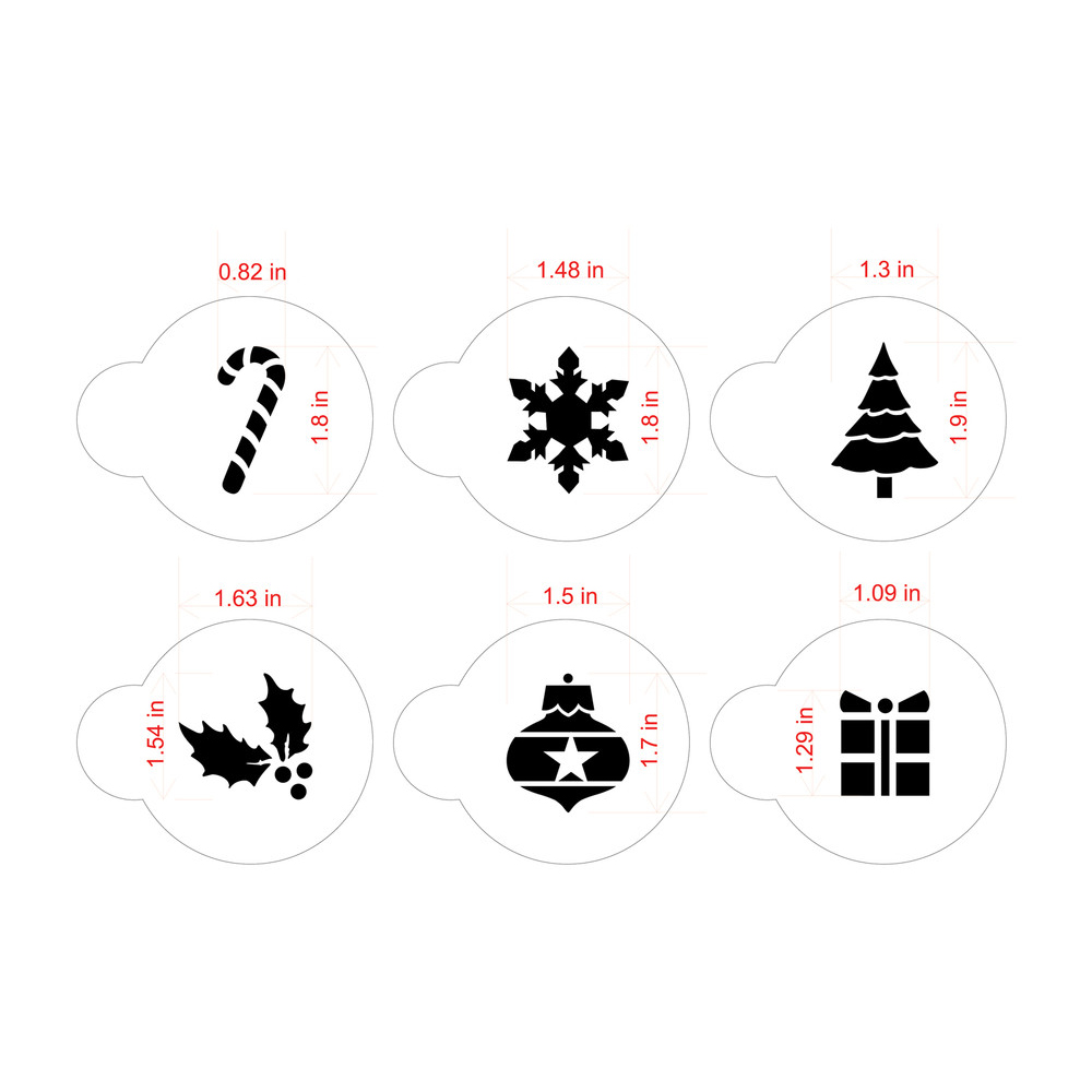 Designer Stencils Decorating Stencil Holiday Cupcake/Cookie Tops image 1