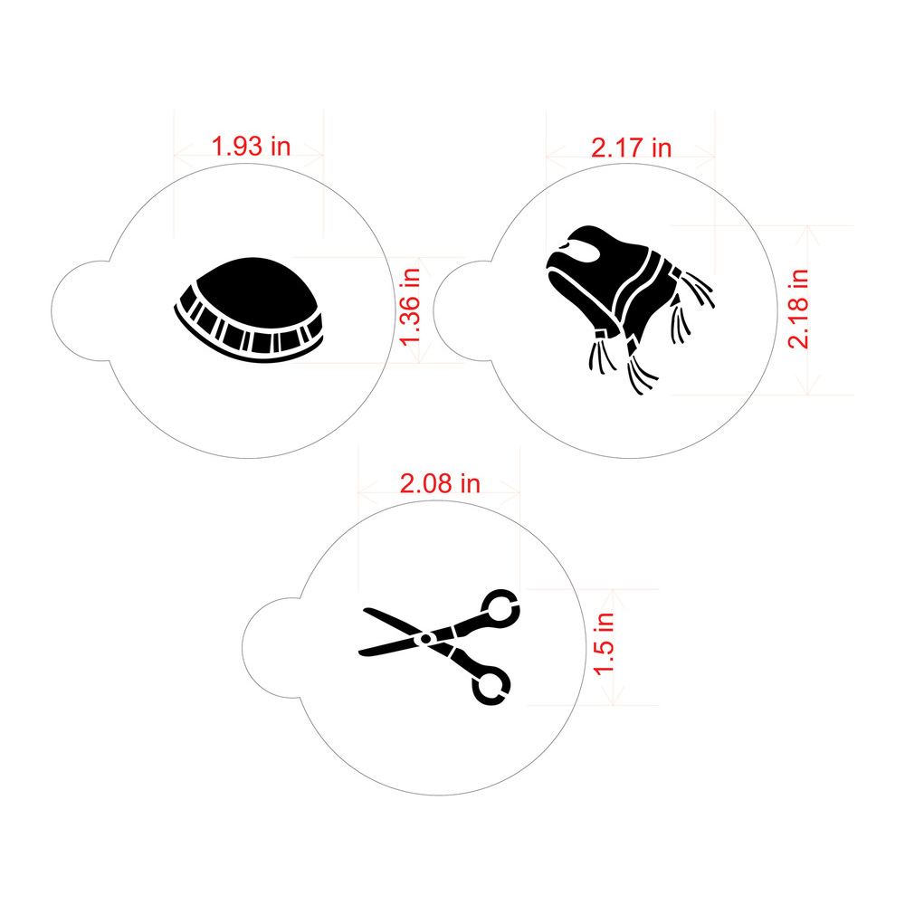 Designer Stencils Decorating Stencil Three Upsherin Symbols 2" image 1