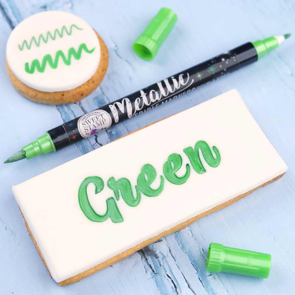 Sweet Stamp Green Metallic Edible Markers image 2