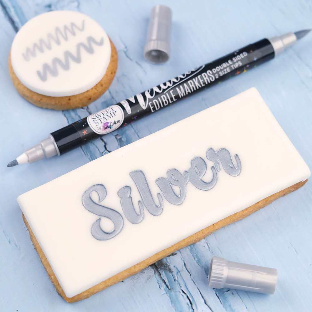 Sweet Stamp Light Silver Metallic Edible Marker image 2