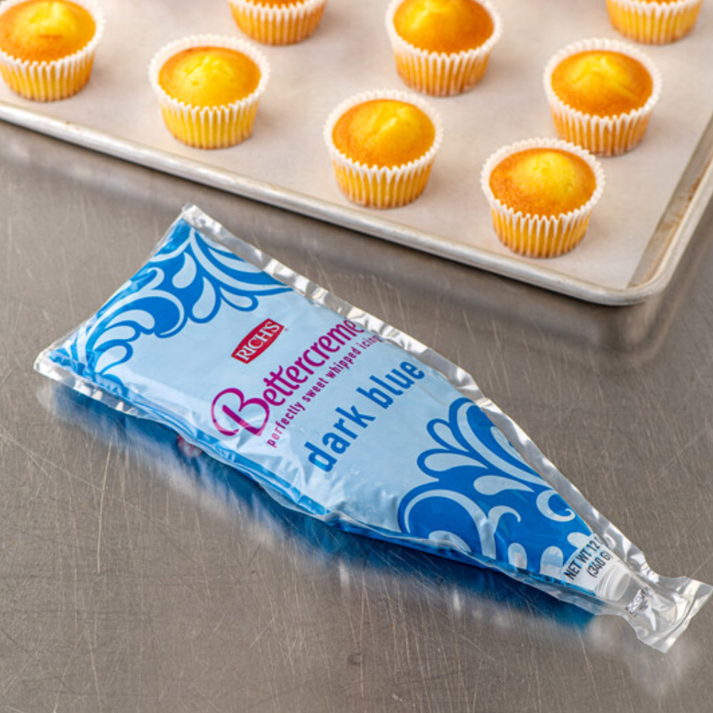 Rich's Bettercreme Dark Blue Icing, 12 oz. - Pack of 3 image 1