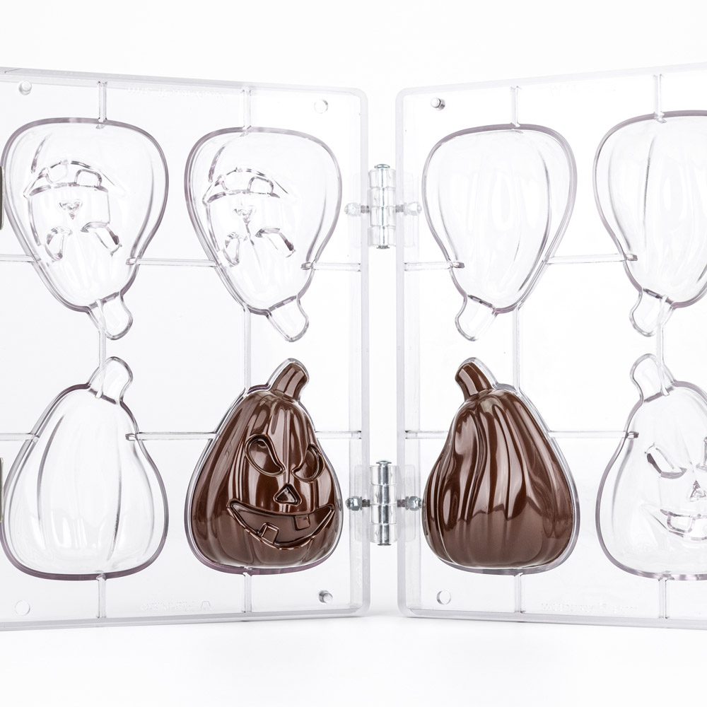 Martellato 3D Pumpkin Polycarbonate Chocolate Mold, Set of 2 image 1
