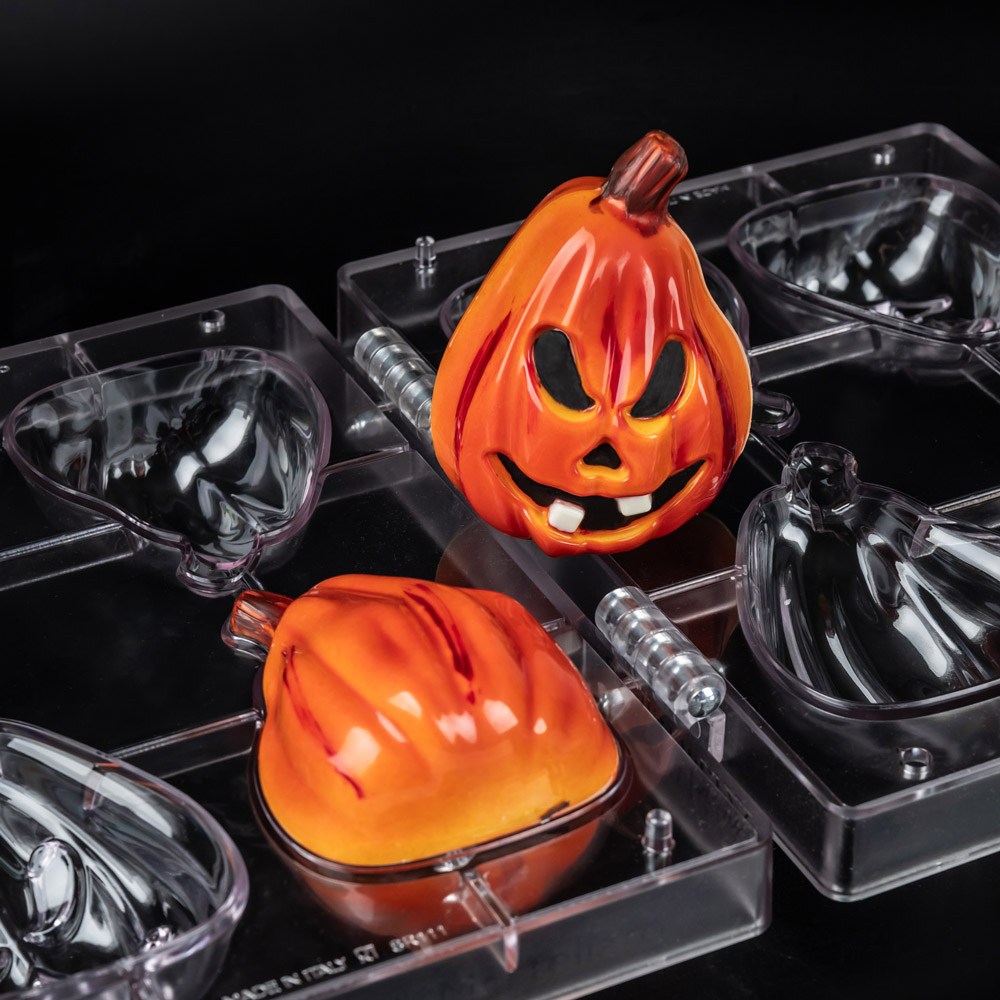 Martellato 3D Pumpkin Polycarbonate Chocolate Mold, Set of 2 image 2