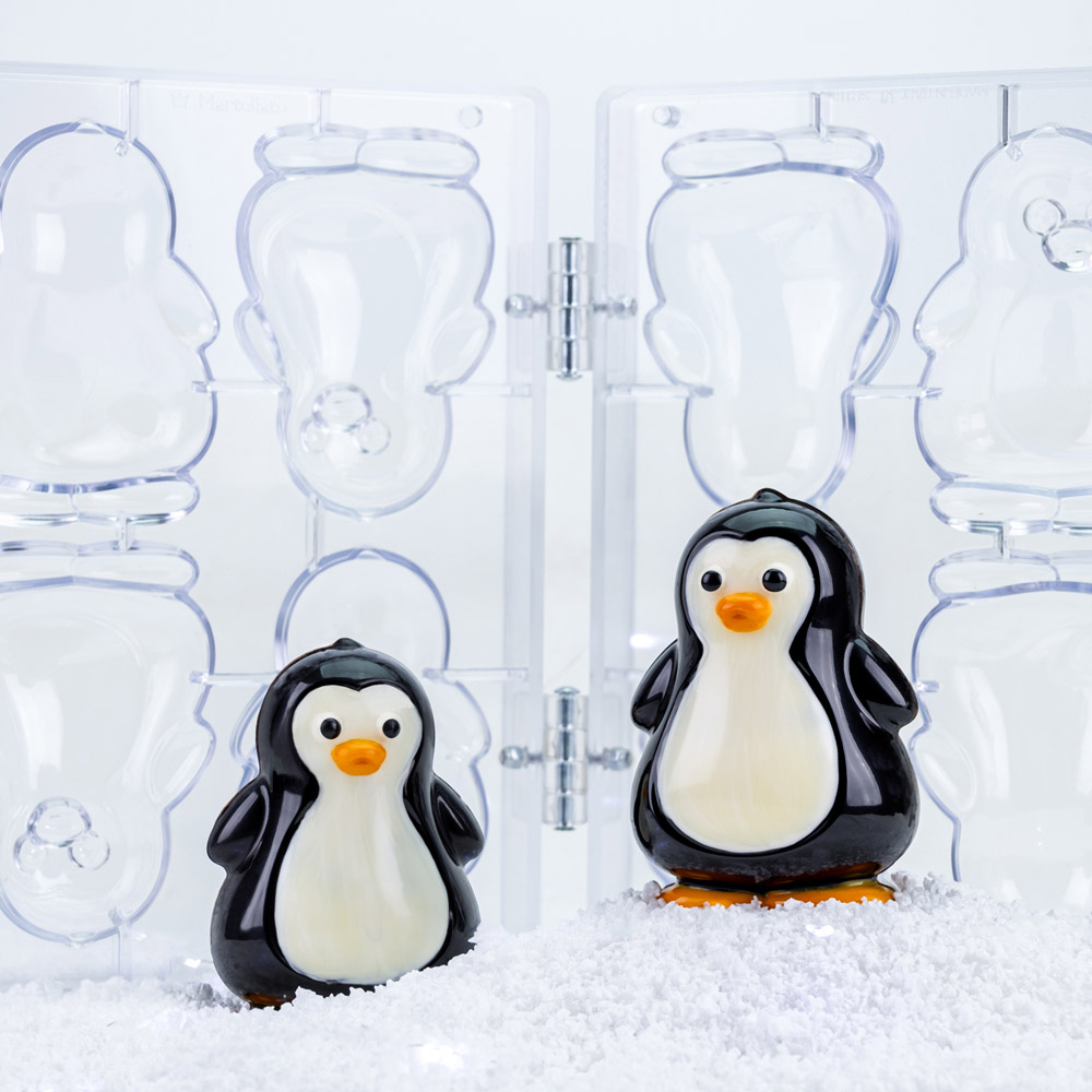 Martellato 3D Penguin Polycarbonate Chocolate Mold, Set of 2 image 1
