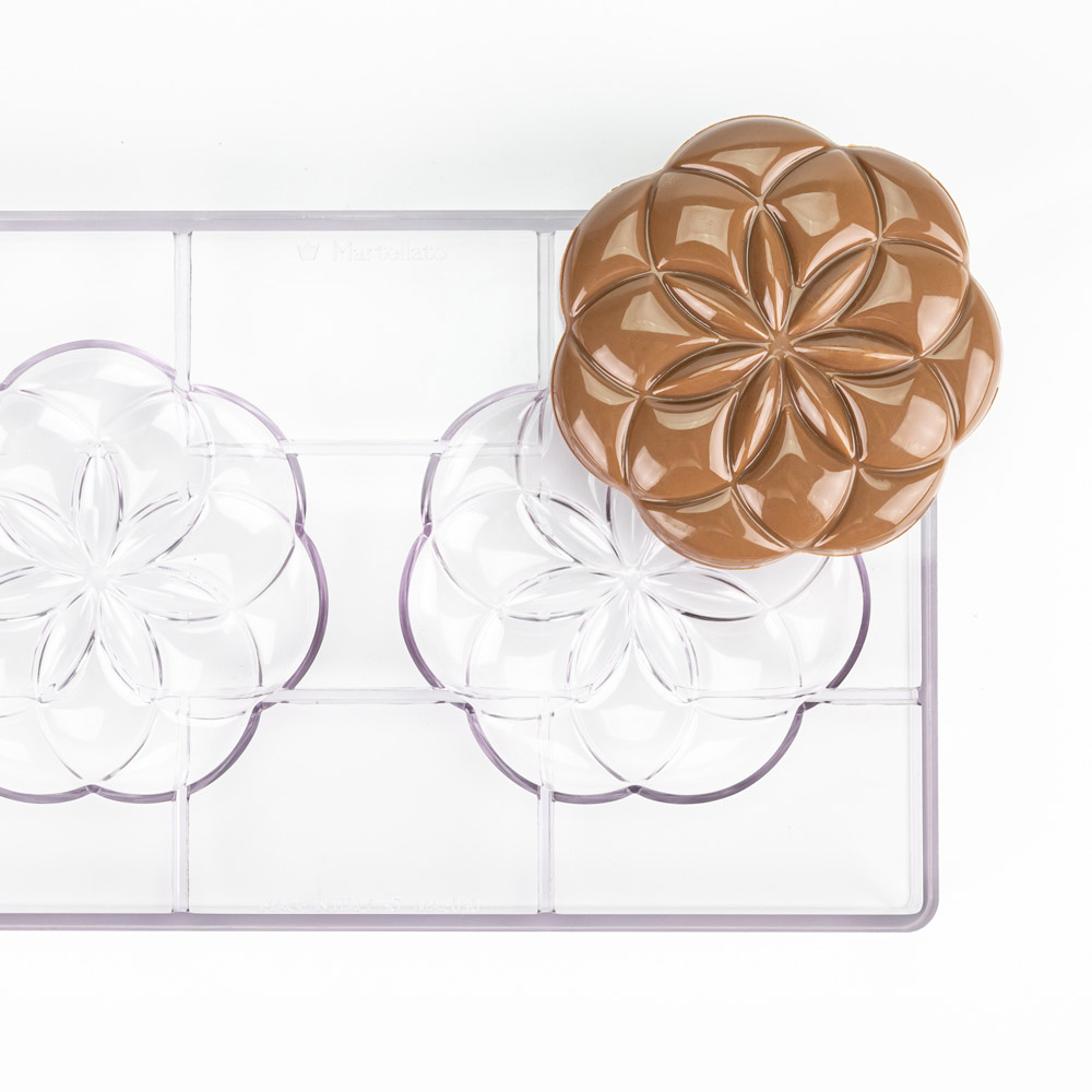 Martellato Life Flower Polycarbonate Chocolate Mold, 2 Cavities image 1